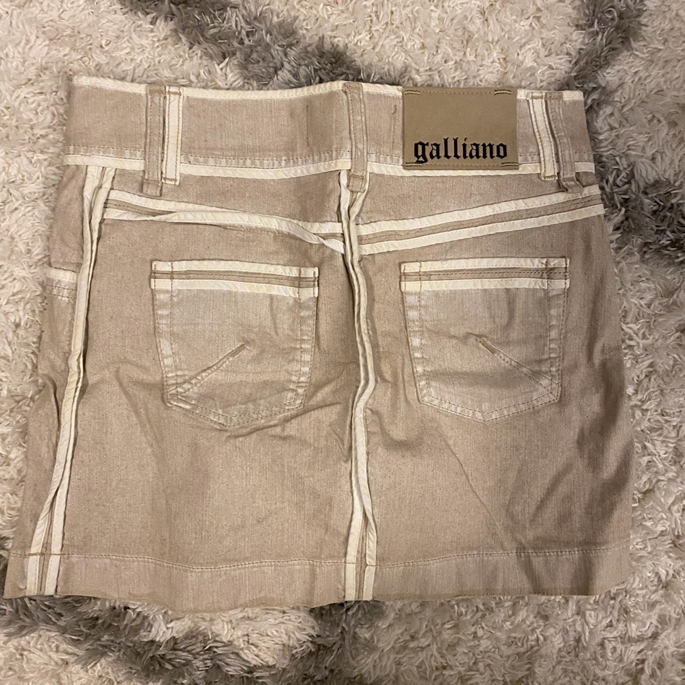 Galliano Cream and White Skirt